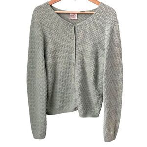 Vintage TR Bentley Mint Green Cottagecore Vibe Front Butoon Cardigan Sweater M